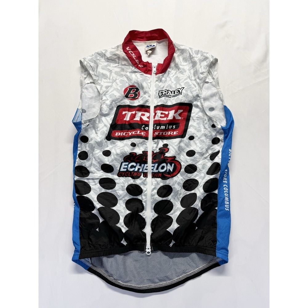 Voler Trek Echelon Team Cycling Wind Vest White Unisex Size Medium Zip Front